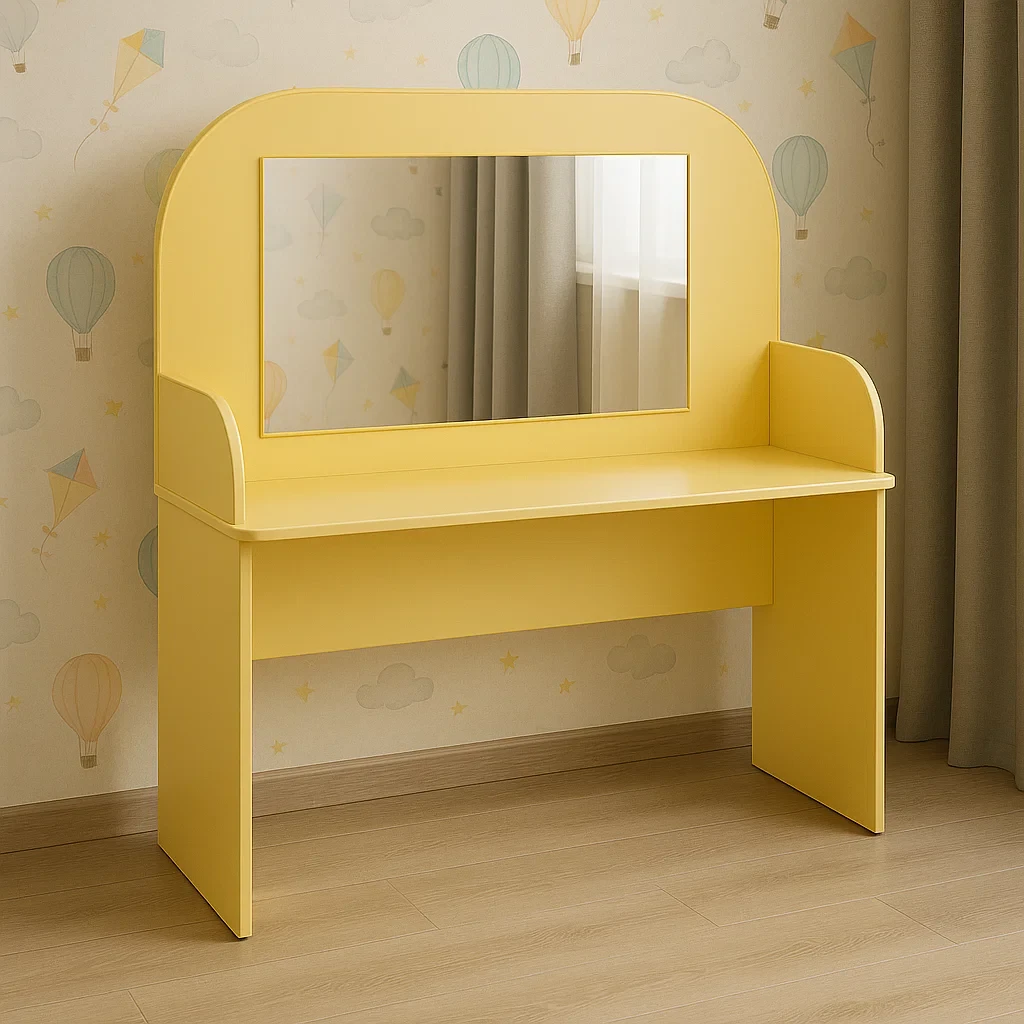 🪞✨ Дитячий логопедичний стіл із дзеркалом DS-93 "ЖОВТИЙ", фото 1
