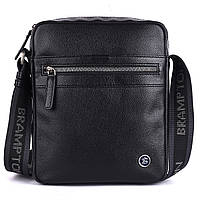 Чоловіча шкіряна сумка через плече Brampton London Crossflow Black (Чорний)