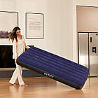 Велюровий одномісний надувний матрац 191х99х25 см для відпочинку та сну Intex 64757, фото 3