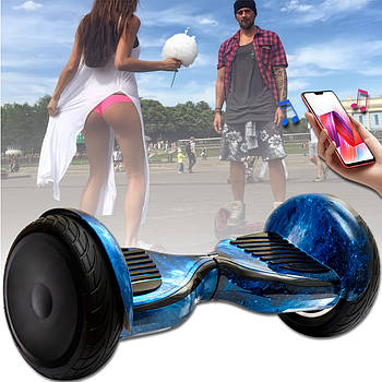 Гіроборд у кольорі Синій космос з Bluetooth музикою на алюмінієвих колесах 10.5" Smart Balance EL-7