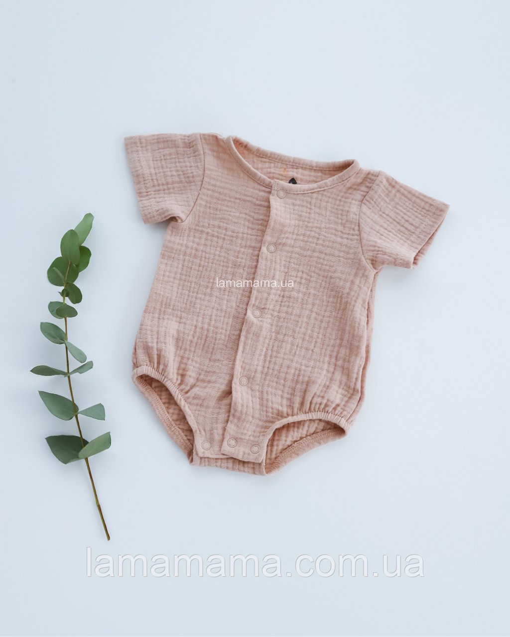 Мусліновий боді для хлопчиків Беж Muslin Baby, фото 1