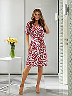 Романтична легка жіноча сукня, літня сукня з поясом квітковий принт "Sasha"-розмір: з 44-46 до 54-56