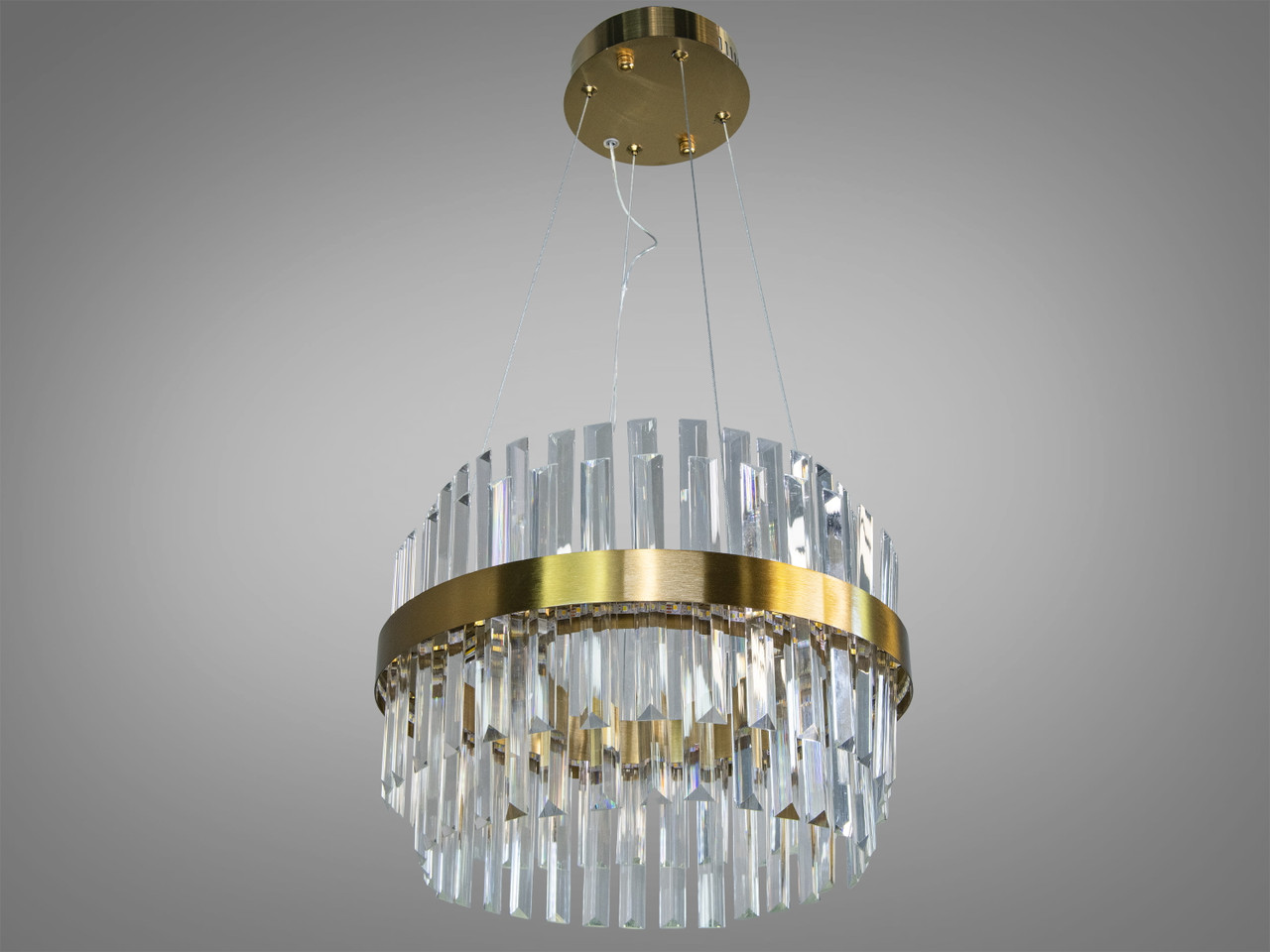 Ефектна кришталева LED люстра в коридор, бронза, 80W на 14м2