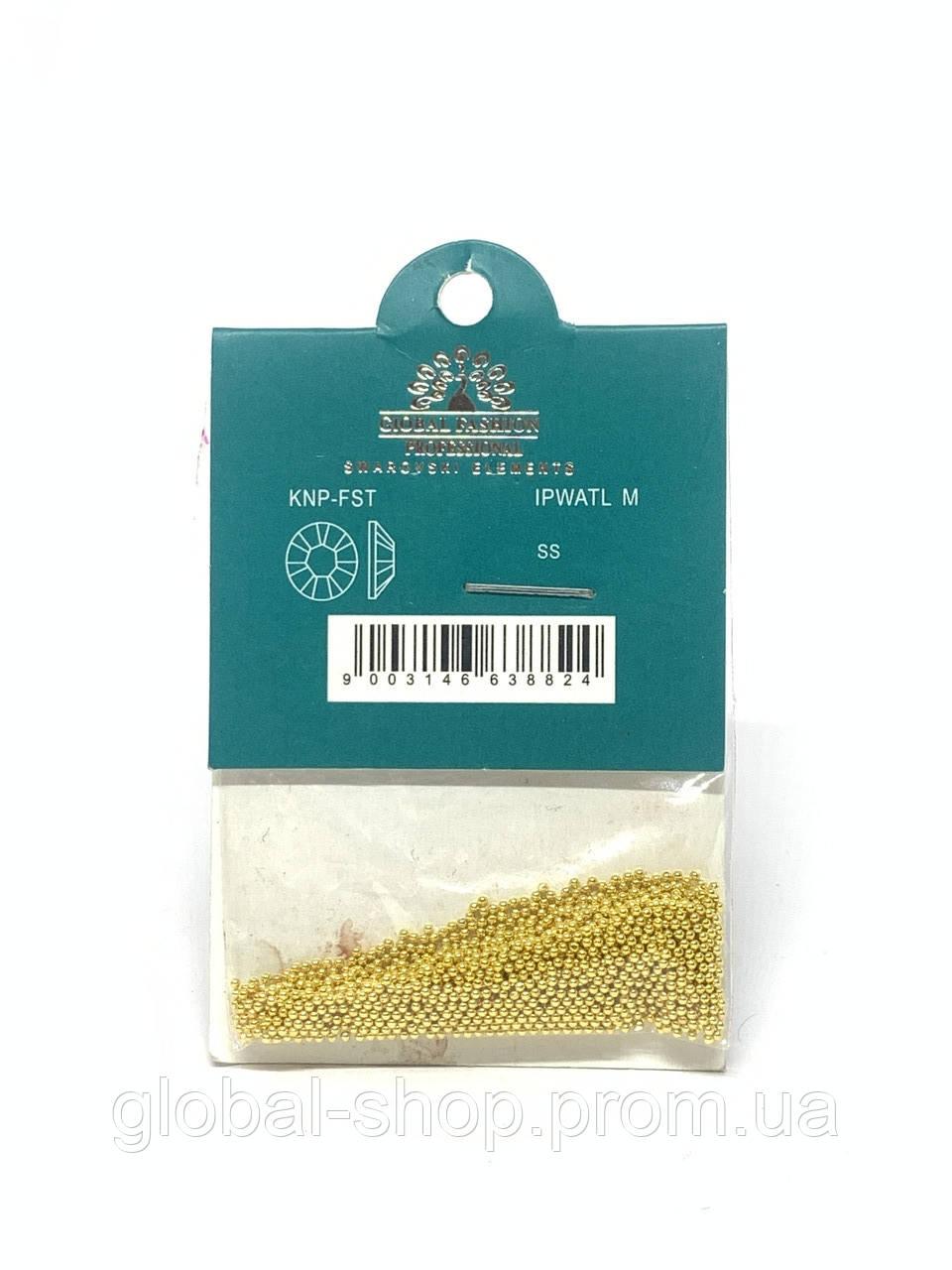 Бульйонки для декору метал золото Global Fashion, розмір SS, фото 1