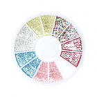 Бульйонки для декору нігтів у каруселі різнобарвні