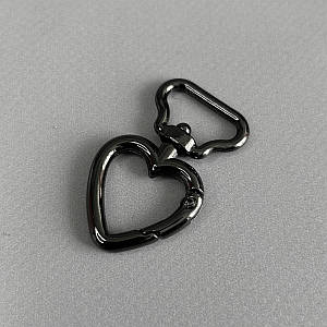 Карабін для сумки 20 мм, темний нікель - 4,5 см