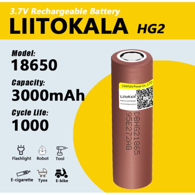 Акумулятор LiitoKala HG2 18650 3000mah Лучшая цена, фото 1