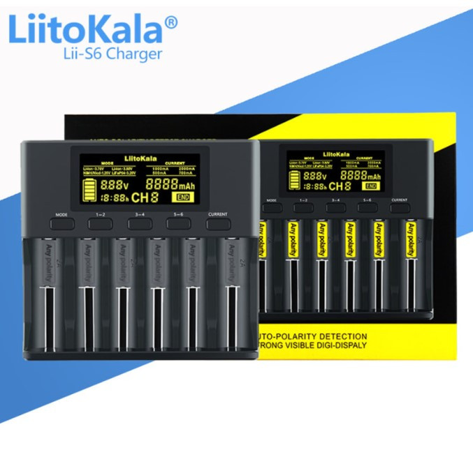 Зарядний пристрій для LiitoKala Lii-S6+EU+CAR battery charger Лучшая цена