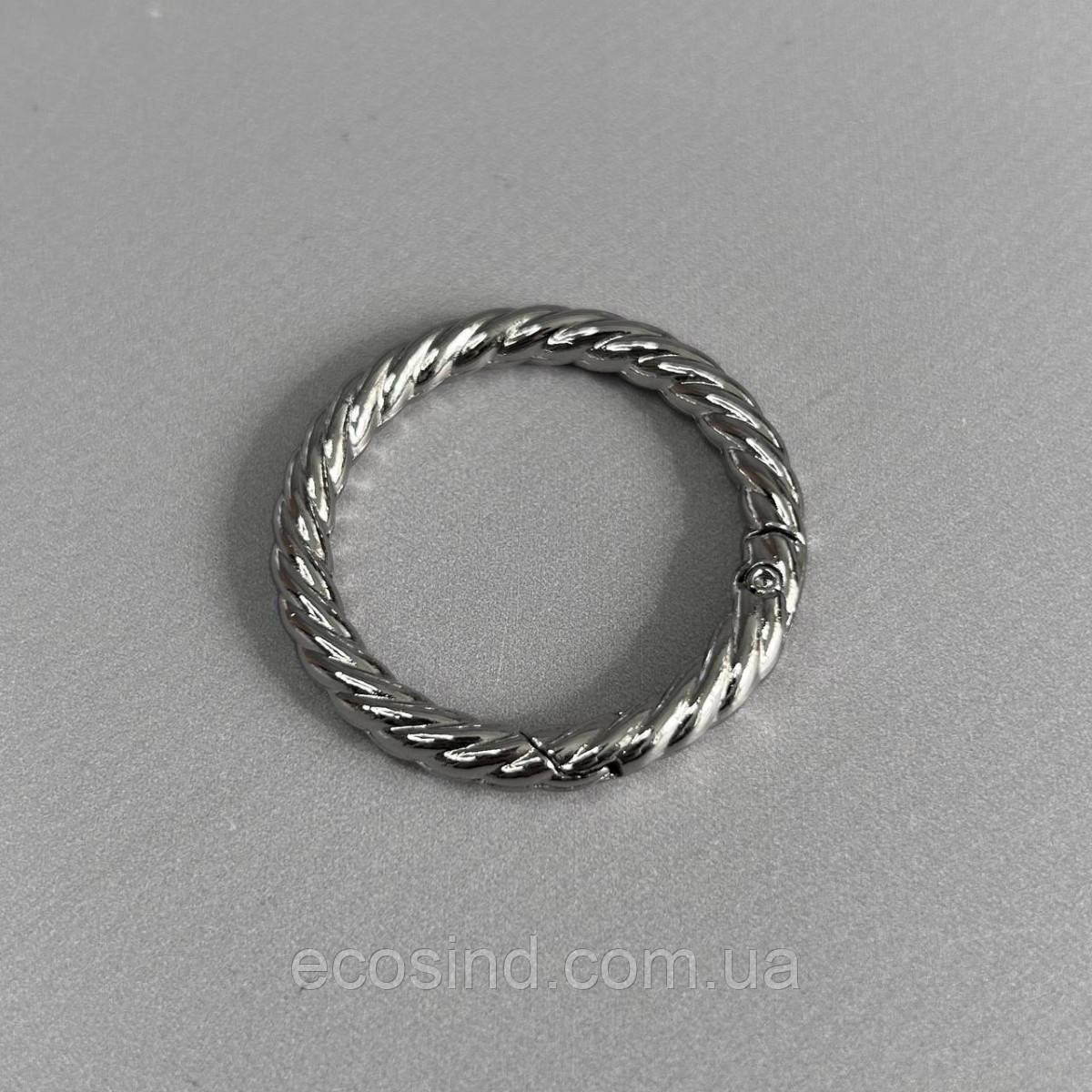 Карабін-кільце для сумки 30 мм, нікель - 4 см, фото 1