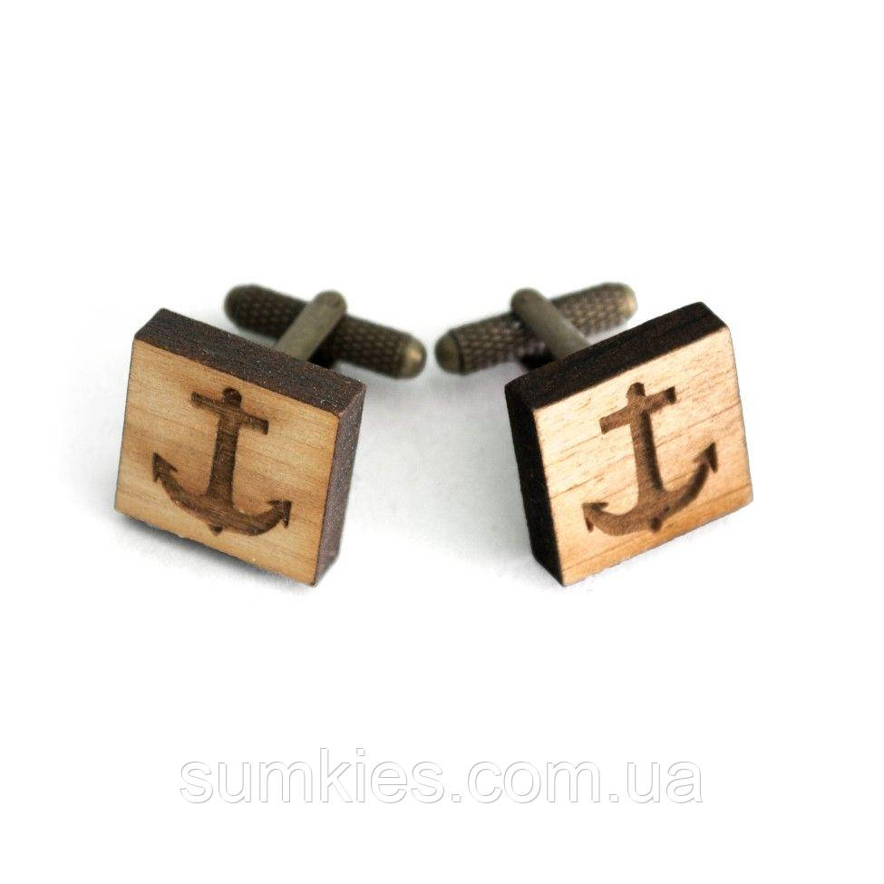 Дерев’яні запонки якір DZP-0601, фото 1