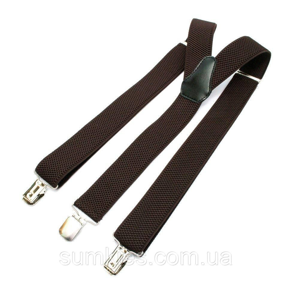 Підтяжки Gofin темно-коричневі Y образні 3,5 см PBP-4629, фото 1