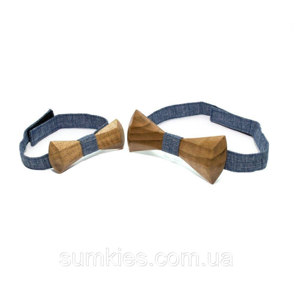 Набір темна дерев'яний метелик Gofin для сина та батька з візерунком GBDH-9008, фото 1