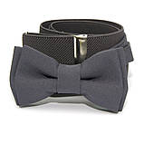 Дитячий набір Gofin темно-сірий однотонний підтяжки та метелик ABD-14009, фото 5