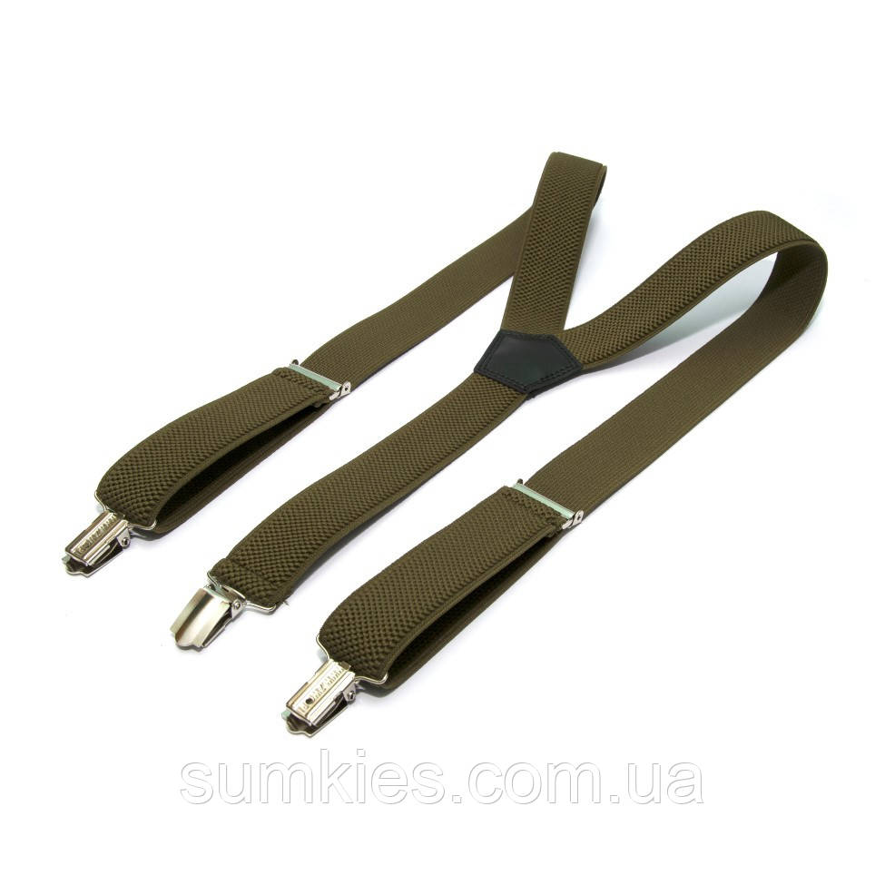 Підліткові підтяжки Gofin кольору хакі 3 см PBT-4556, фото 1