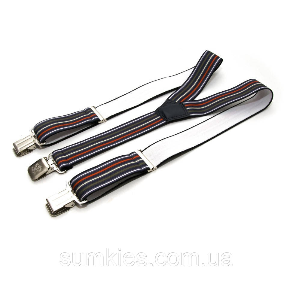 Підтяжки Gofin чоловічі кольорові в смужки Y образні 4 см PBM-19022, фото 1