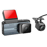 Видеорегистратор Hoco DV12 Driving recorder 2K display GPS (с задней камерой) (Wi-Fi, 3.69", 2560p, 140°) Grey