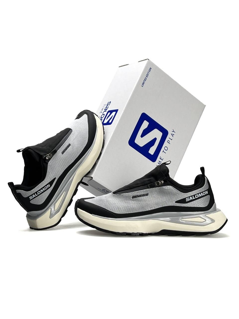 Чоловічі кросівки Salomon Odyssey Elmt Advanced Light Gray Black Сірі Взуття Саломон Одісей Елмт текстиль демісезон