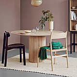 Круглий дизайнерський стіл "Батл" з дерева ясен, стільниця з дизайнерським зрізом, фото 10