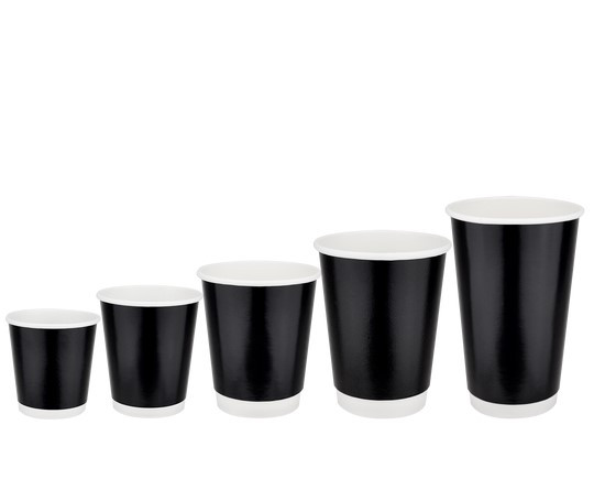 Стакан паперовий 2-х шаровий Double wall (чорний) 340мл 25шт/уп АПХ