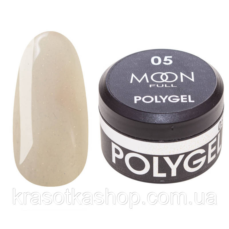 Полігель для нарощування Moon Full Poly Gel №05 перлинно-молочний, 15 мл, фото 1