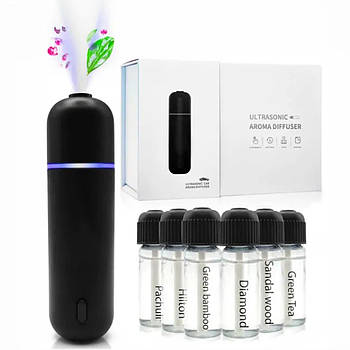 Ароматизатор для авто Ultrasonic Car Aroma Diffuser багаторазовий з 6 ароматами
