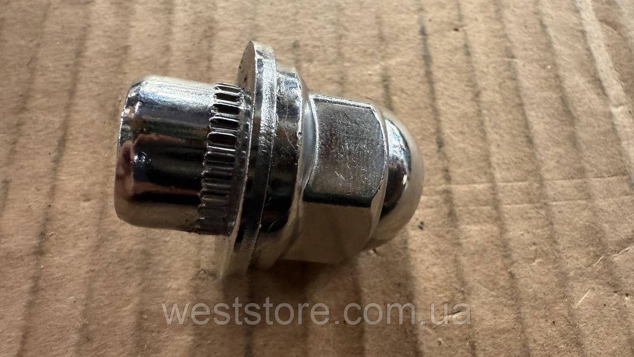 Гайка колісна Mitsubishi М12x1.5x37.5 закрита, хромована, з шайбою, під ключ 21, фото 1