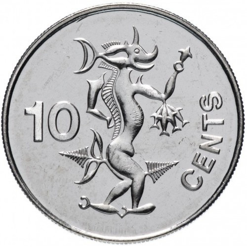Соломонові острови 10 центів, 2005 рік Сталь з нікелевим покриттям, 4.96g, ø 23.6mm №276