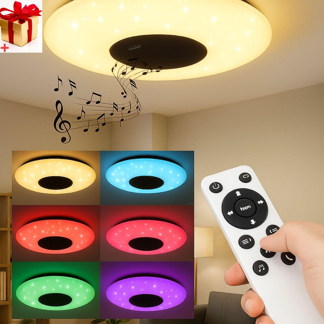 RGB Люстра з Bluetooth колонкою 38 см 60 W Світильник з регулюванням яскравості та блютуз-колонкою GS-7063, фото 1