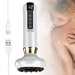 Вакуумний масажер від целюліту з підігрівом та USB, 12 режимів, Білий / Антицелюлітний масажер для тіла