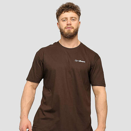 Спортивна чоловіча футболка GymBeam Basic XL Chocolate-Brown, фото 1