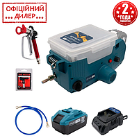 Акумуляторний безповітряний фарбопульт PROFI-TEC STP PCPS1420 POWERLine (1 х 8 А·год, 1.1 л/хв, 140 барів, 1.7 л)