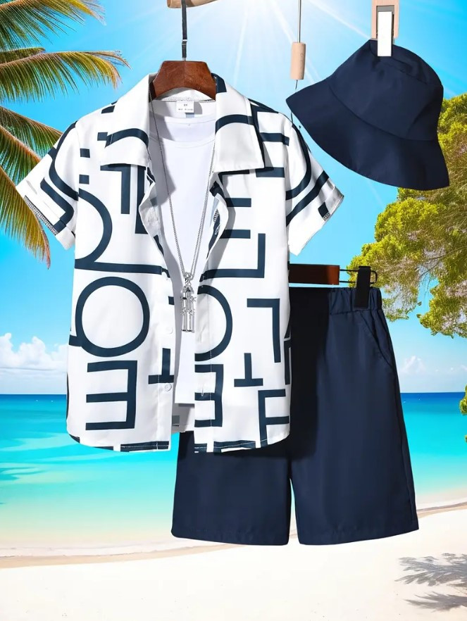 Костюм на літо трійка для хлопчика підлітка Панама, фото 1