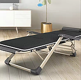 Розкладне крісло з подушкою LEOBRO Чорне (FCB-S07-PM), фото 2