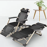 Розкладне крісло з подушкою LEOBRO Чорне (FCB-S07-PM), фото 4