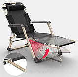 Розкладне крісло з подушкою LEOBRO Чорне (FCB-S07-PM), фото 5