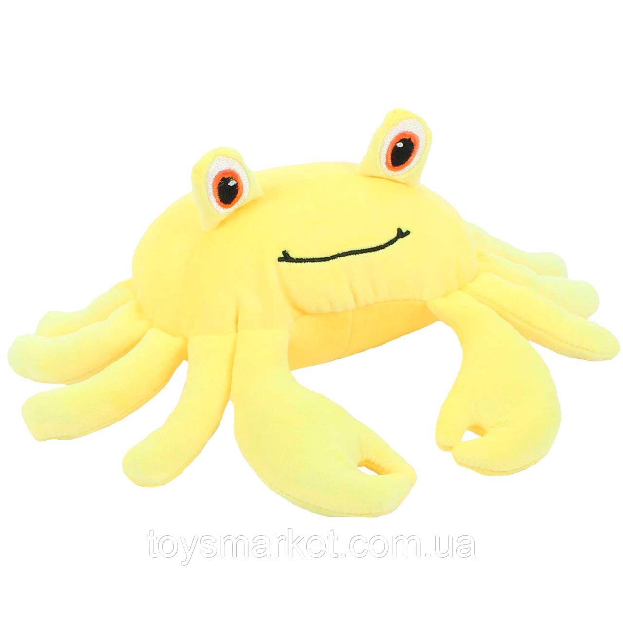 М’яка іграшка Краб жовтий, антистрес іграшка, 35 см