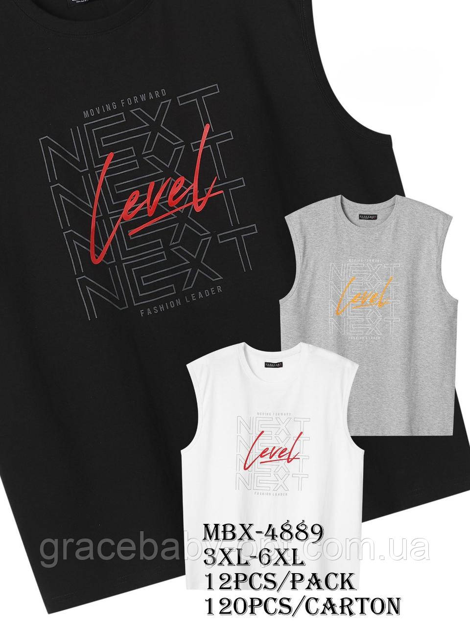 Майка чоловіча оптом, Glo-story, 3XL-6XL рр,  № MBX-4889, фото 1