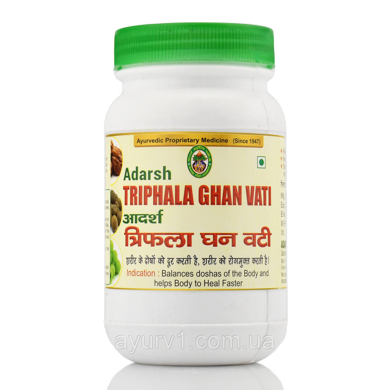 Тріфала Гхан Ваті, Адарш Аюрведік, Trifala, Triphala Ghan Vati, Adarsh Ayurvedic, 60г