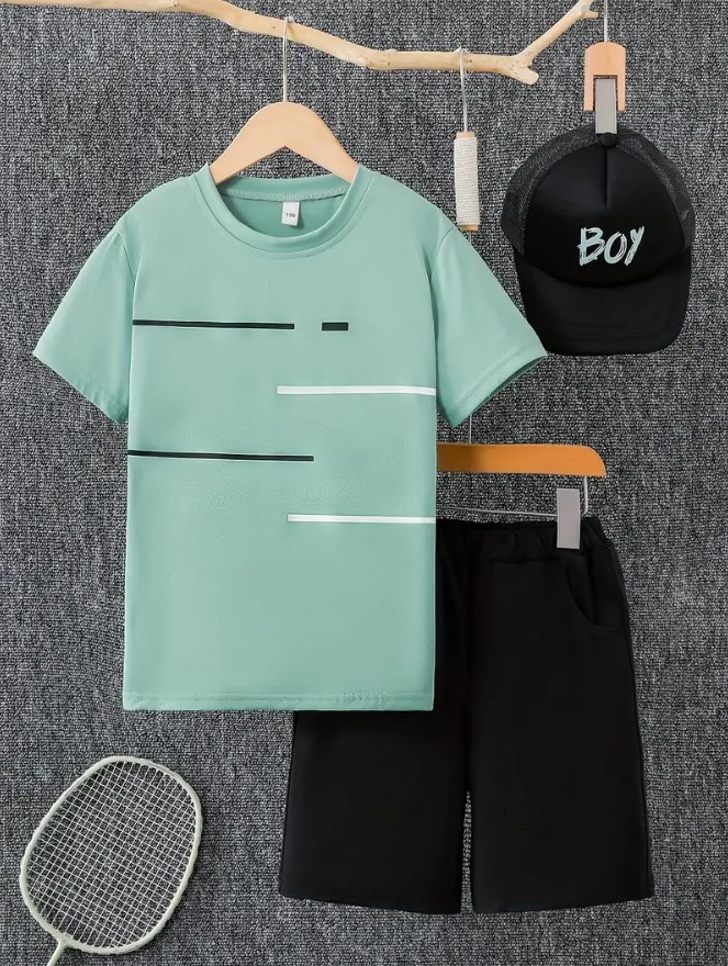 Костюм на літо трійка для хлопчика підлітка Бейсболка, фото 1