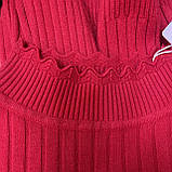 Светр жіночий однотонний гольф стійка короткий рубчик 46 червоний, фото 7