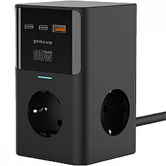 Мережевий фільтр Proove Power Cube 65 W (3xAC + 2xType-C + 1xUSB) 1.5m black