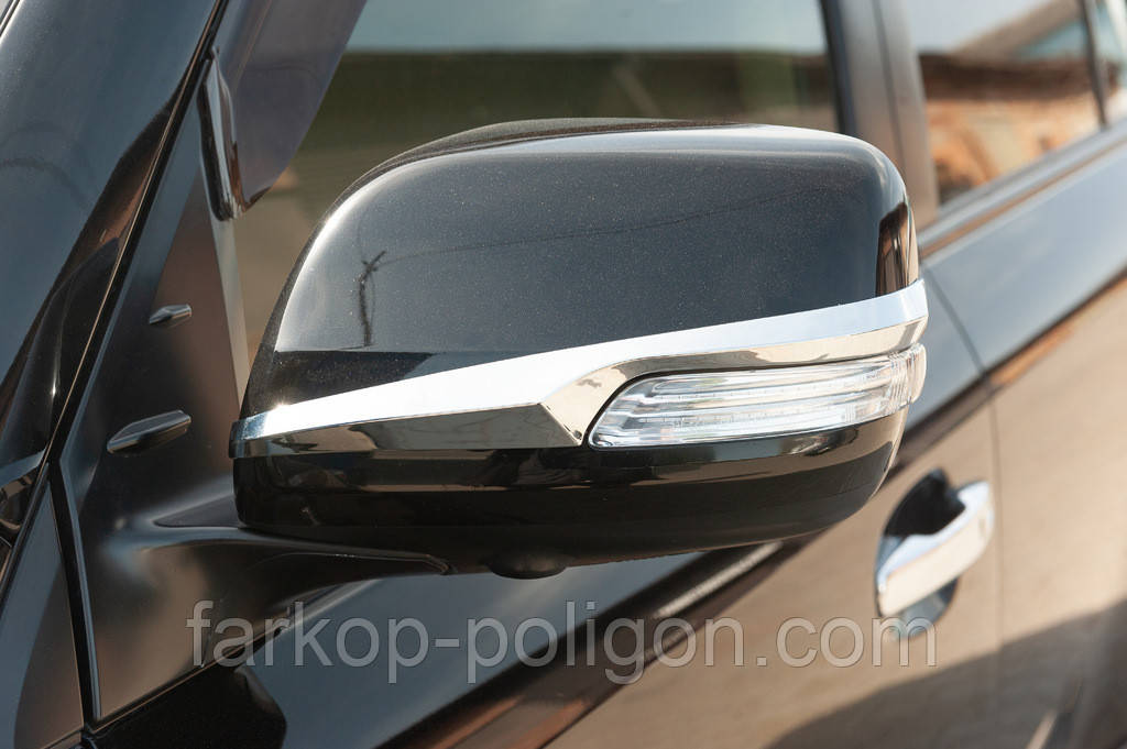 Смужки на дзеркала 2012-2021 (2 шт, хром) для Toyota Land Cruiser 200