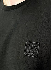 Літній чоловічий костюм Armani Exchange шорти та футболка, брендовий спортивний костюм Армані на літо чорний, фото 6