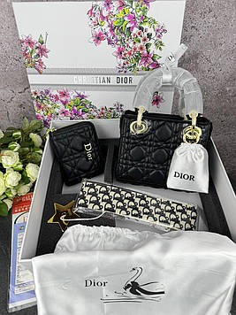 Dior Lady Black Gold + гаманець