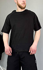 Літній чоловічий костюм Armani Exchange шорти та футболка, брендовий спортивний костюм Армані на літо чорний