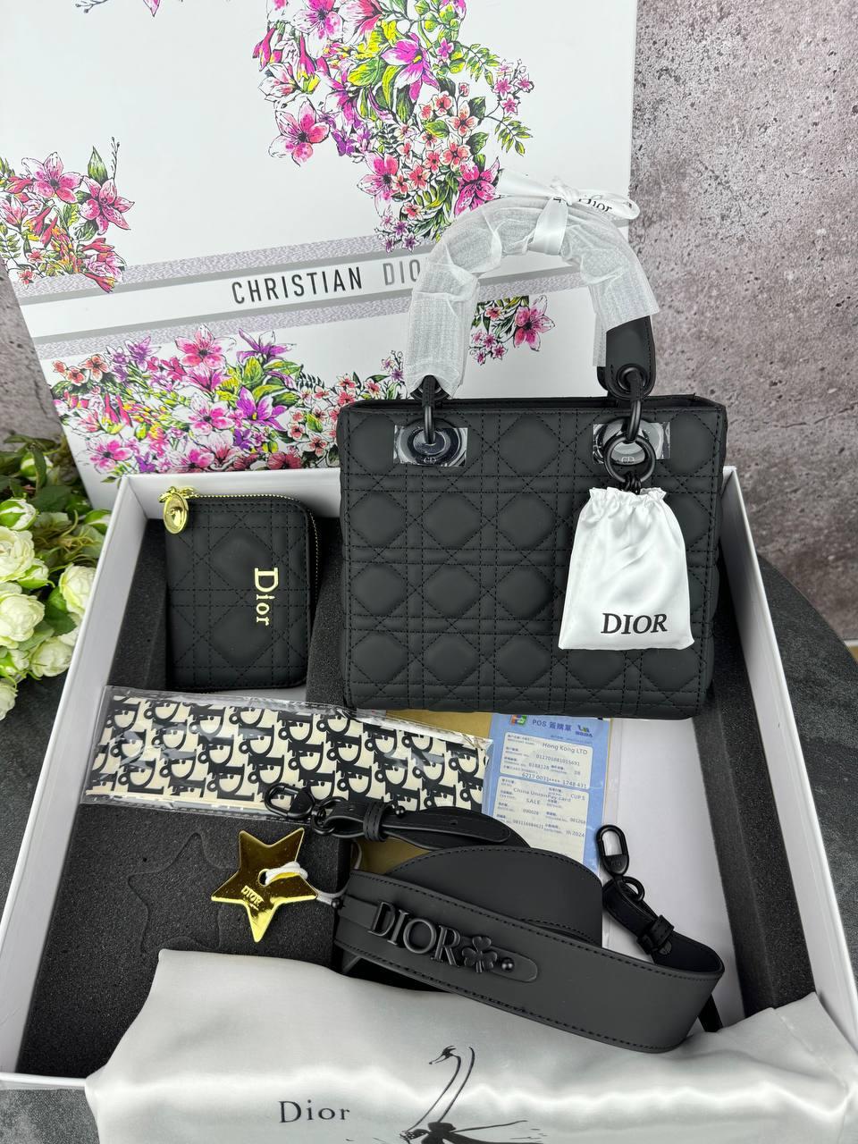 Dior Lady Total Black + гаманець