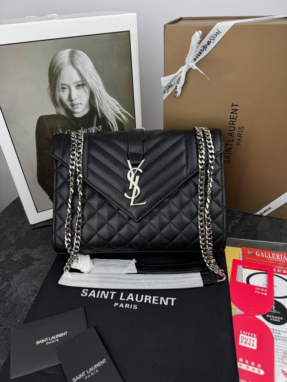 Yves Saint Laurent Envelope Black Silver