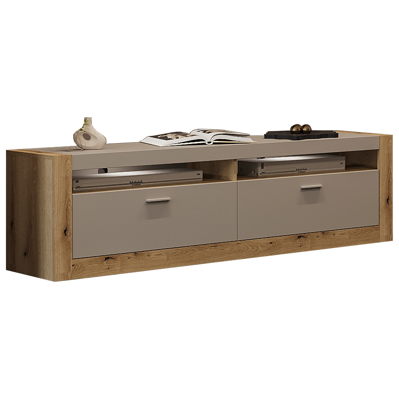 Стильна підлогова довга сіра тумба під телевізор плазму 180 см модерн у спальню вітальню зал Палермо Сокме, фото 1