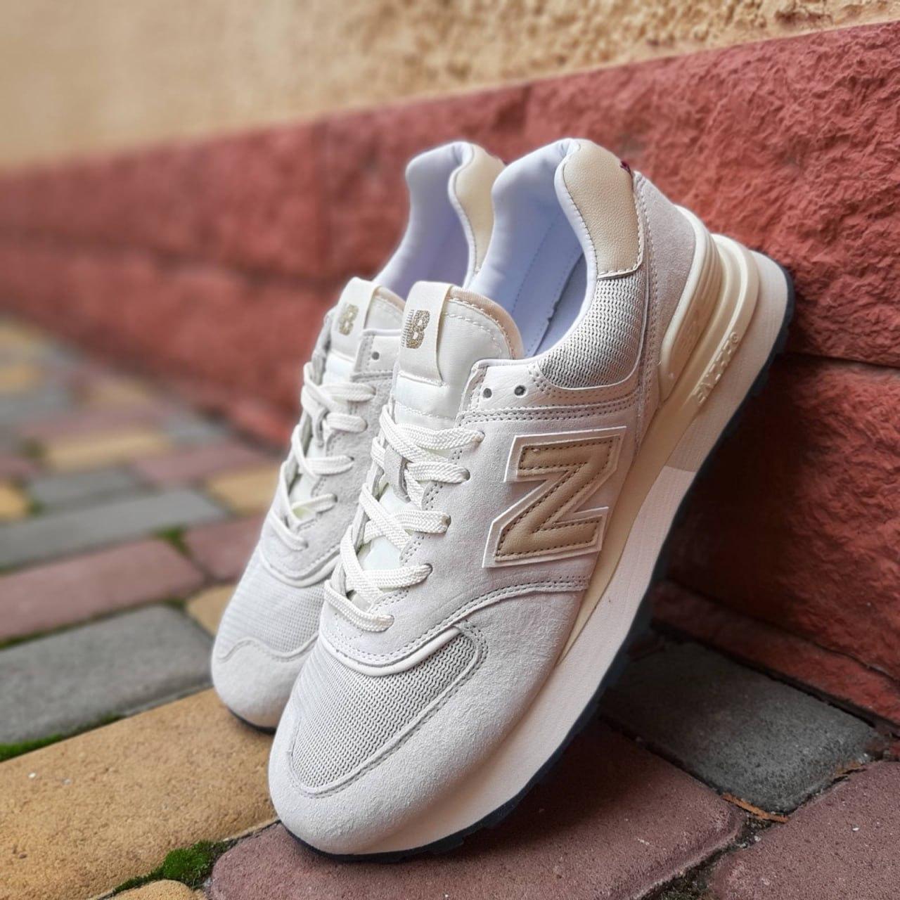 Чоловічі кросівки New Balance 574 Legacy Beige Бежеві Взуття Нью Беланс 574 Легезі замша текстиль демісезон