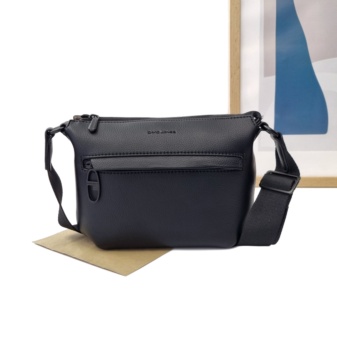 Модна жіноча сумка екошкіра чорний Арт.CM7540 black DavidJones Французька